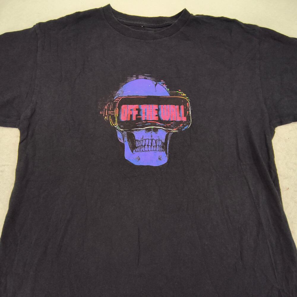 Vans Graphic Crew Neck Short Sleeve Shirt Youth Boys Size Extra Large XL Black